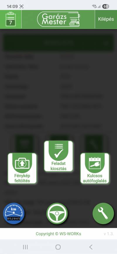 Szolgáltatások menü